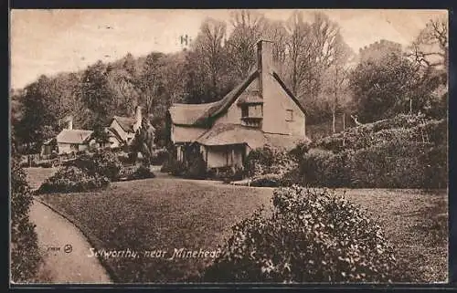 AK Selworthy /Minehead, Häuser mit Reetdächern