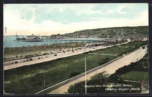 AK Weston-Super-Mare, General View from Atlantic Hotel