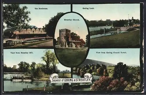 AK Goring, Lock, The Boathouse, Streatley Church, Goring Lock