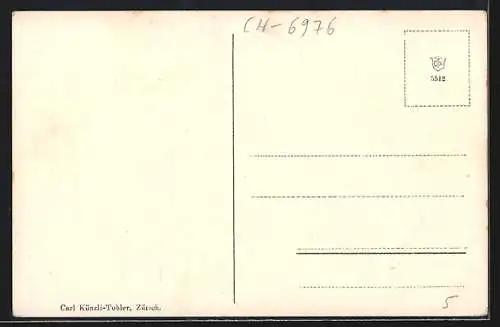 AK Castagnola, Ortsansicht mit See und Segelboot