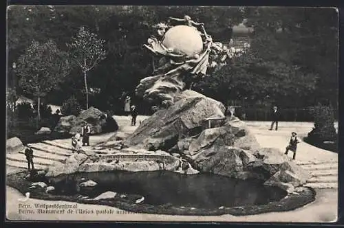 AK Bern, Partie am Weltpostdenkmal