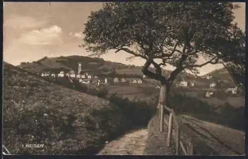 AK Heiden, Ortsansicht vom Feldweg aus