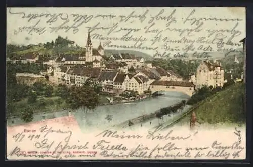 AK Baden, Ortsansicht über den Fluss