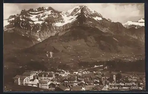 AK Adelboden, Ortsansicht mit Gross Lohner