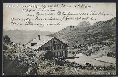 AK Grosse Scheidegg, Hotel v. Joh. Schlegel im Bergpanorama