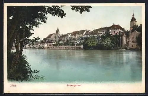 AK Bremgarten /AG, Ortsansicht über den Fluss