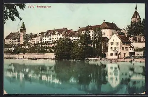 AK Bremgarten /AG, Ortsansicht vom Fluss aus