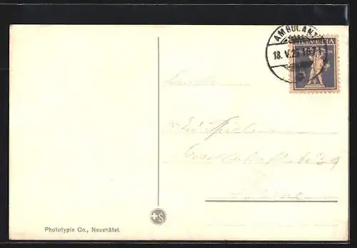 AK Porrentruy, Vue générale, Château et gare