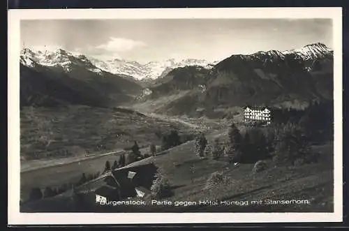 AK Bürgenstock, Partie gegen Hotel Hönegg mit Stanserhorn