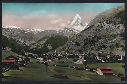 AK Zermatt, Vue générale et le Cervin