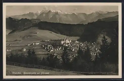 AK Einsiedeln, Generalansicht mit Glärnisch
