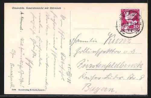 AK Einsiedeln, Generalansicht mit Glärnisch