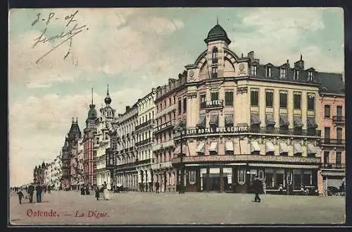 AK Ostende, La Digue, Hôtel de Belle Vue