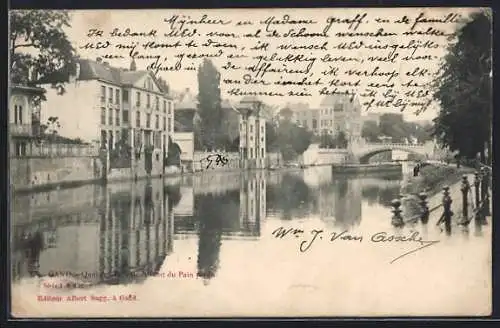 AK Gand, Quai des Tilleuls et Pont du Pain perdu