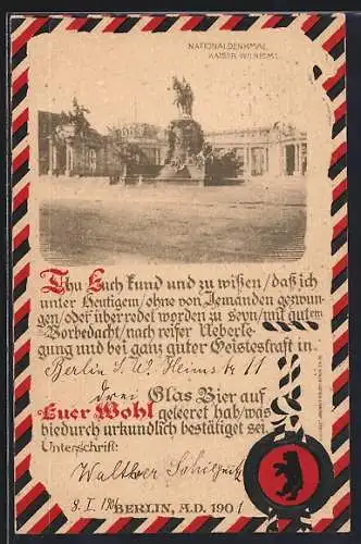 AK Berlin, Nationaldenkmal Kaiser Wilhelm I.