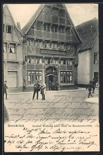 AK Osnabrück, Eingang zum Gasthaus Walhalla