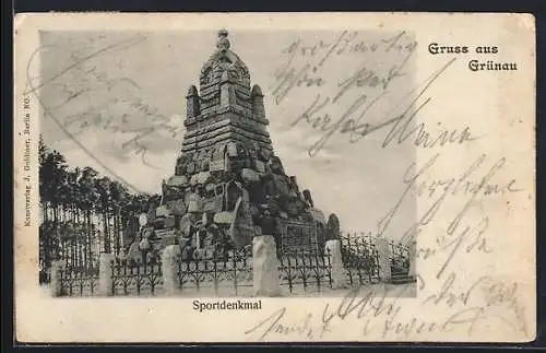 AK Berlin-Grünau, Ansicht vom Sportdenkmal