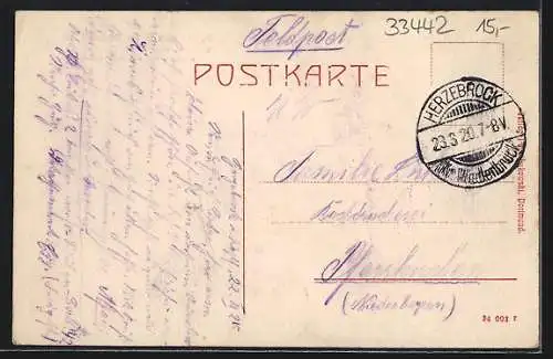 AK Herzebrock i. W. /Rheda, Gasthof Heinermann mit Strasse u. Fuhrwerk, Villa