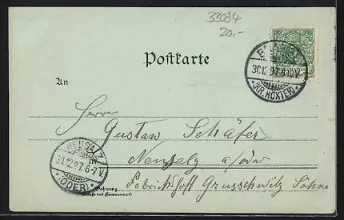 Mondschein-Lithographie Brakel, Institut Brede, Hanekampstrasse, Thiestrasse, Markt