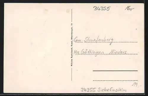 AK Sichelnstein, Gasthaus H. Schade, Schule, Burgruine