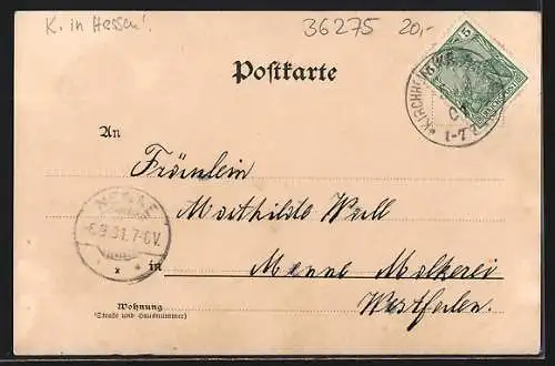 AK Kirchheim / Hessen, Gasthof N. Nuhn, Schloss, Kirche, Ortsansicht