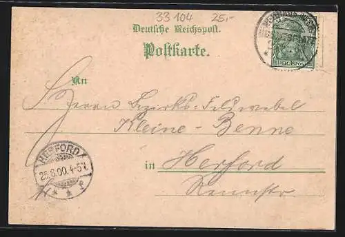 Lithographie Senne, Truppenübungsplatz, Restaurant & Gartenhalle v. J. Dautzenberg