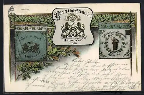 AK Hannover, Fahne des Bäcker-Club Germania von 1875