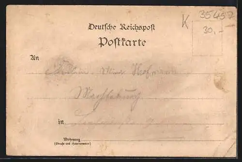 Lithographie Lollar, Gasthaus zur Germania, Ortsansicht