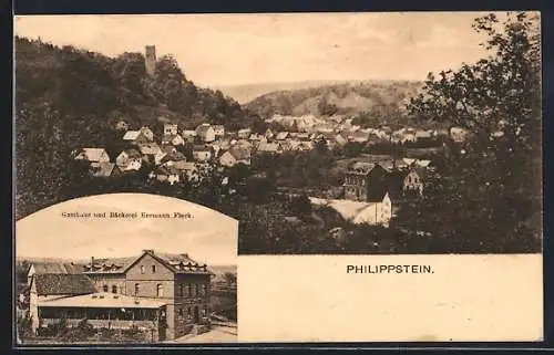 AK Philippstein, Gasthaus und Bäckerei Hermann Fleck