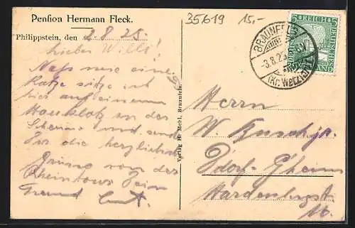 AK Philippstein, Gasthaus und Bäckerei Hermann Fleck