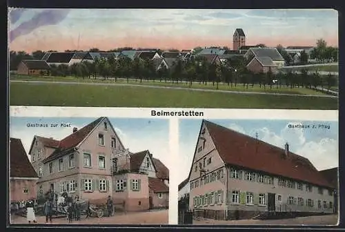 AK Beimerstetten, Gasthaus zur Post, Gasthof zum Pflug