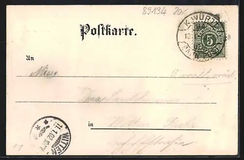 Lithographie Lautern / Württ., Gasthaus zum Lamm, Panorama