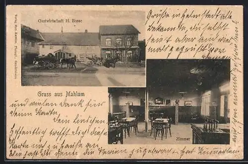 AK Mahlum, Gasthaus von H. Bosse, Innenansicht