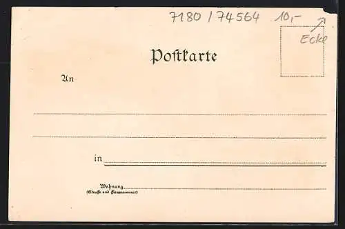 Lithographie Tempelhof / Crailsheim, Schloss, Seminar, Lehrerseminar