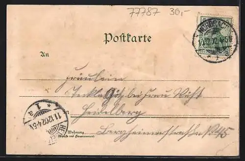 Lithographie Nordrach /Schwarzwald, Gasthaus zur Stube, Blick nach der Kirche