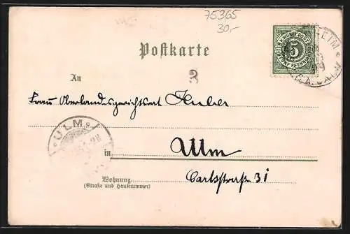 Lithographie Stammheim / Schwarzwald, Untere Mühle, Waisenhaus, Friedensheim