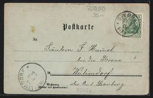 Mondschein-Lithographie Stebbach, Gasthaus zum Rössle, Hofgut Streichenberg, Schloss Schamberg