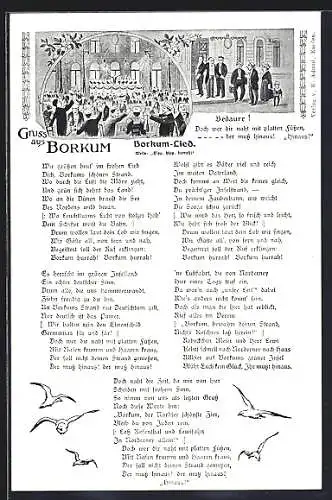 AK Borkum, Männer singen das Borkum-Lied, Text