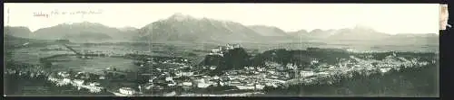 Klapp-AK Salzburg, Panoramablick auf Stadt und Gebirge