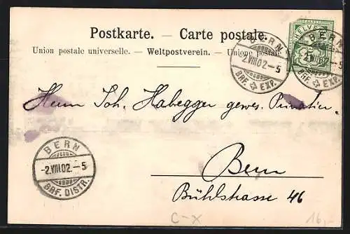 AK Bern, Wylerquartier aus der Vogelschau