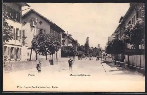 AK Bern, Muesmattstrasse im Sonnenschein