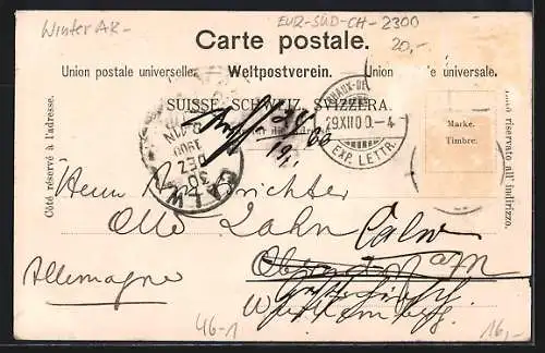 AK La Chaux-de-Fonds, Strassenbahn auf winterlicher Strasse