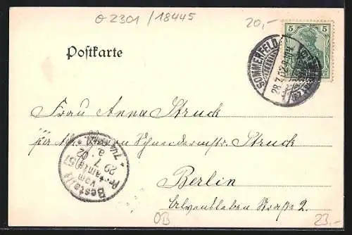 AK Sommerfeld /N.-L., Partie in der Breitestrasse mit Passanten und Geschäften