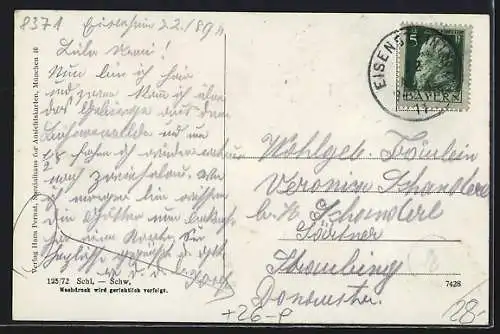 Künstler-AK sign. Hans Pernat: Eisenstein /Bayr. Wald, Ortspartie mit Gasthof Pledl