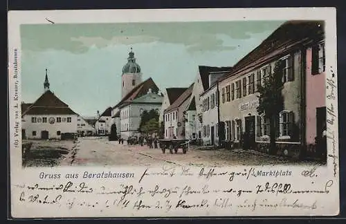 AK Beratzhausen, Strassenpartie am Marktplatz