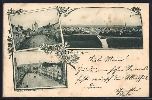 AK Vilsbiburg, Strassenpartien und Totalansicht