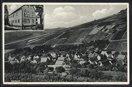 AK Marbach / Taubergrund, Gasthaus zum Lamm, Ortspanorama