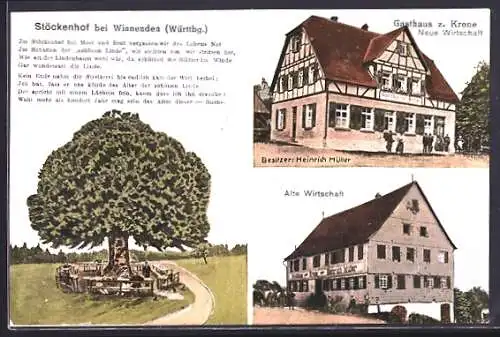 AK Stöckenhof bei Winnenden, Gasthaus zur Krone, Bes. Heinrich Müller
