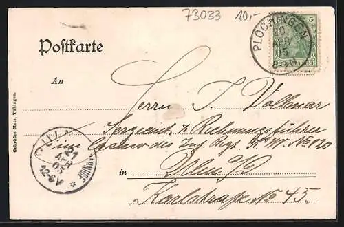 AK Plochingen a. Neckar, Gasthaus und Friseur in der Marktstrasse