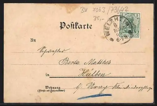 Lithographie Welzheim, Gasthof zum Rössle, Ebnisee und Totalansicht